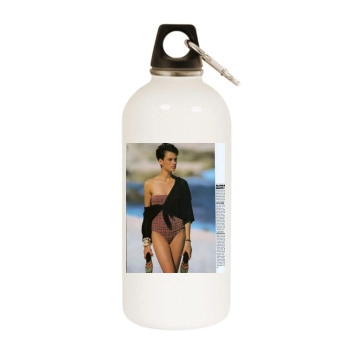 Famke Janssen White Water Bottle With Carabiner