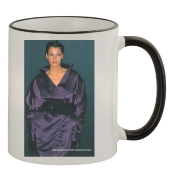 Famke Janssen 11oz Colored Rim & Handle Mug