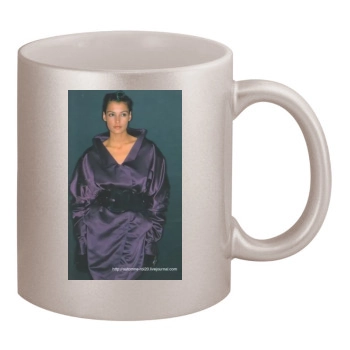 Famke Janssen 11oz Metallic Silver Mug