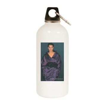 Famke Janssen White Water Bottle With Carabiner