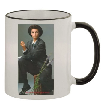 Famke Janssen 11oz Colored Rim & Handle Mug