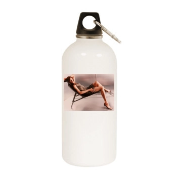 Famke Janssen White Water Bottle With Carabiner