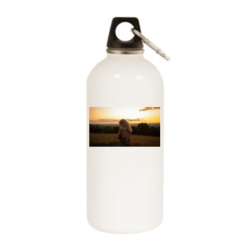 Farah Holt White Water Bottle With Carabiner