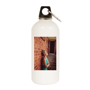 Farah Holt White Water Bottle With Carabiner