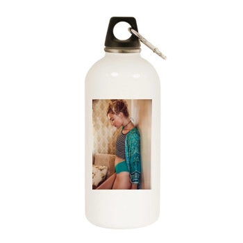 Farah Holt White Water Bottle With Carabiner