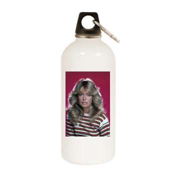 Farrah Fawcett White Water Bottle With Carabiner