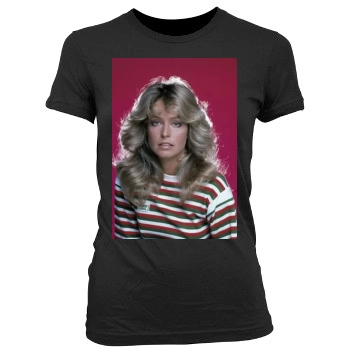 Farrah Fawcett Women's Junior Cut Crewneck T-Shirt