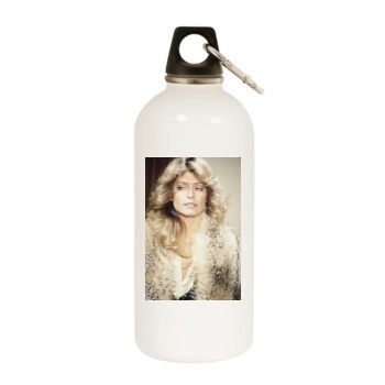 Farrah Fawcett White Water Bottle With Carabiner