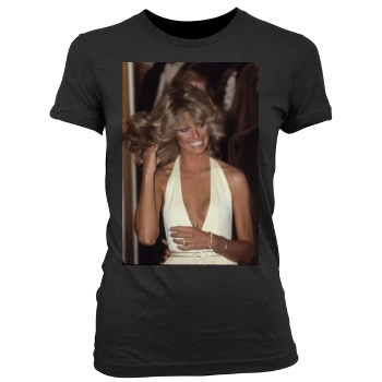 Farrah Fawcett Women's Junior Cut Crewneck T-Shirt