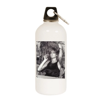 Farrah Fawcett White Water Bottle With Carabiner