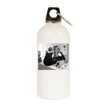 Farrah Fawcett White Water Bottle With Carabiner