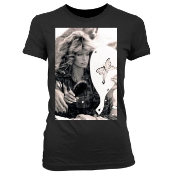 Farrah Fawcett Women's Junior Cut Crewneck T-Shirt