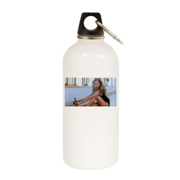 Farrah Fawcett White Water Bottle With Carabiner