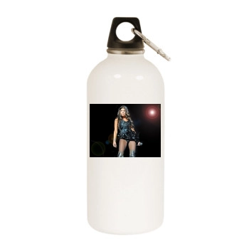 Fergie White Water Bottle With Carabiner