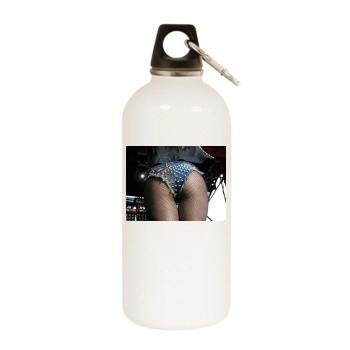 Fergie White Water Bottle With Carabiner