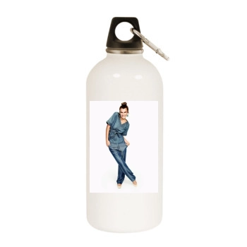 Filippa Hamilton White Water Bottle With Carabiner