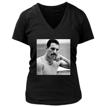 Freddie Mercury Women's Deep V-Neck TShirt