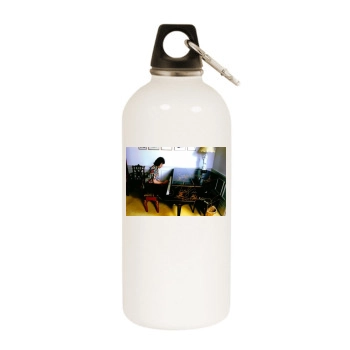 Freddie Mercury White Water Bottle With Carabiner