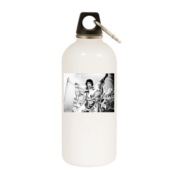 Freddie Mercury White Water Bottle With Carabiner