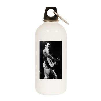 Freddie Mercury White Water Bottle With Carabiner