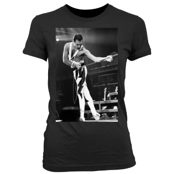 Freddie Mercury Women's Junior Cut Crewneck T-Shirt