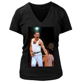 Freddie Mercury Women's Deep V-Neck TShirt