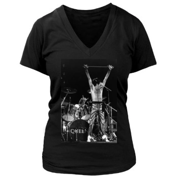 Freddie Mercury Women's Deep V-Neck TShirt