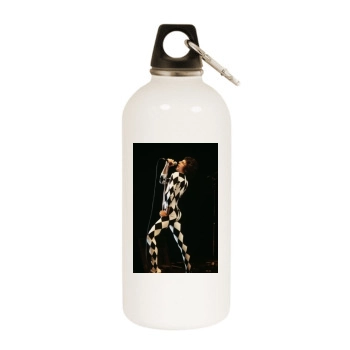 Freddie Mercury White Water Bottle With Carabiner