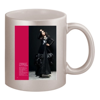 Freida Pinto 11oz Metallic Silver Mug