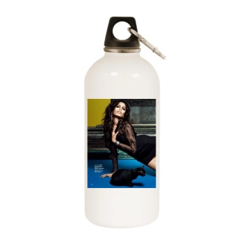 Freida Pinto White Water Bottle With Carabiner