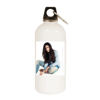 Freida Pinto White Water Bottle With Carabiner