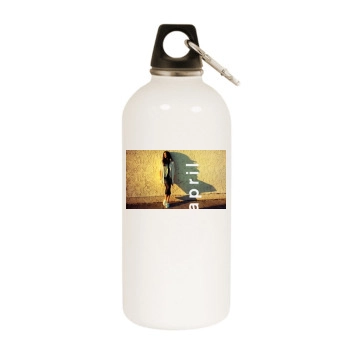 Freida Pinto White Water Bottle With Carabiner