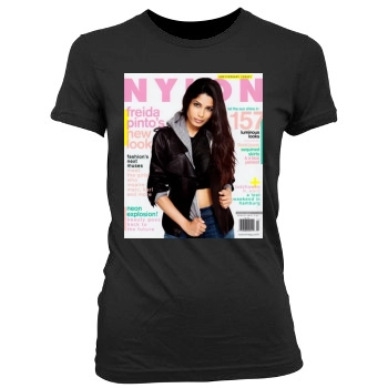 Freida Pinto Women's Junior Cut Crewneck T-Shirt