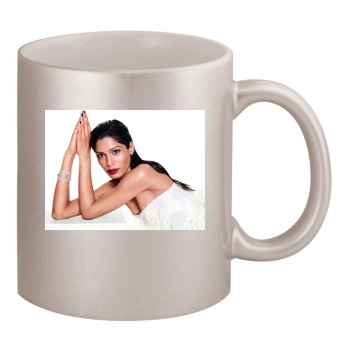 Freida Pinto 11oz Metallic Silver Mug