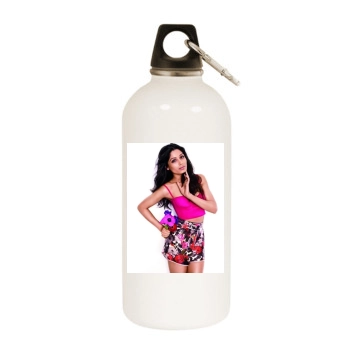 Freida Pinto White Water Bottle With Carabiner