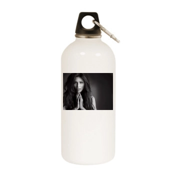 Freida Pinto White Water Bottle With Carabiner