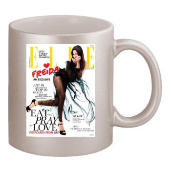 Freida Pinto 11oz Metallic Silver Mug