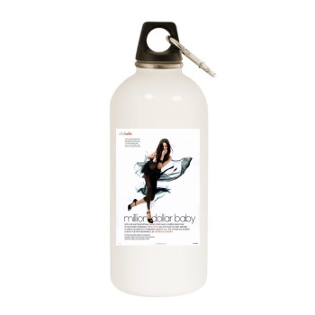 Freida Pinto White Water Bottle With Carabiner