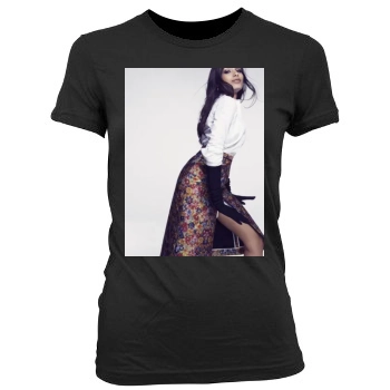 Freida Pinto Women's Junior Cut Crewneck T-Shirt