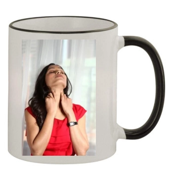 Freida Pinto 11oz Colored Rim & Handle Mug