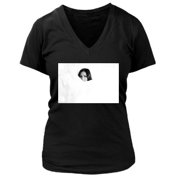 Freida Pinto Women's Deep V-Neck TShirt