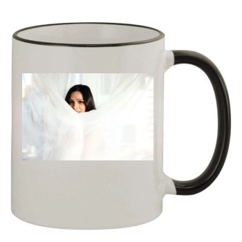 Freida Pinto 11oz Colored Rim & Handle Mug