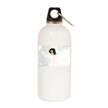 Freida Pinto White Water Bottle With Carabiner