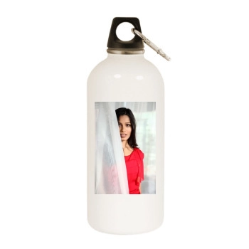 Freida Pinto White Water Bottle With Carabiner