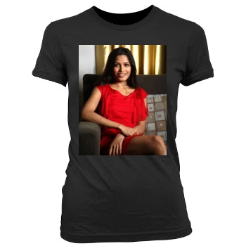 Freida Pinto Women's Junior Cut Crewneck T-Shirt