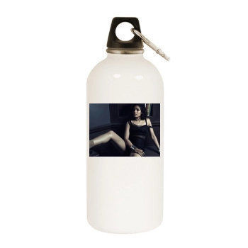 Freida Pinto White Water Bottle With Carabiner