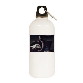 Freida Pinto White Water Bottle With Carabiner