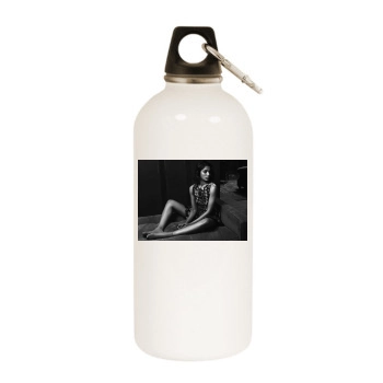 Freida Pinto White Water Bottle With Carabiner