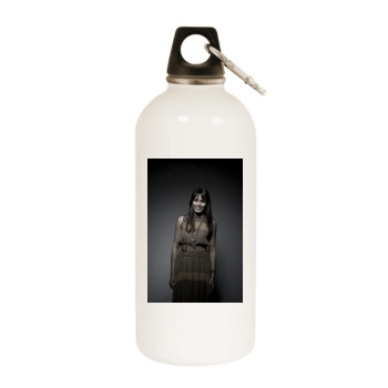 Freida Pinto White Water Bottle With Carabiner