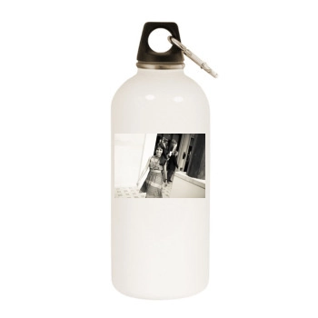 Freida Pinto White Water Bottle With Carabiner